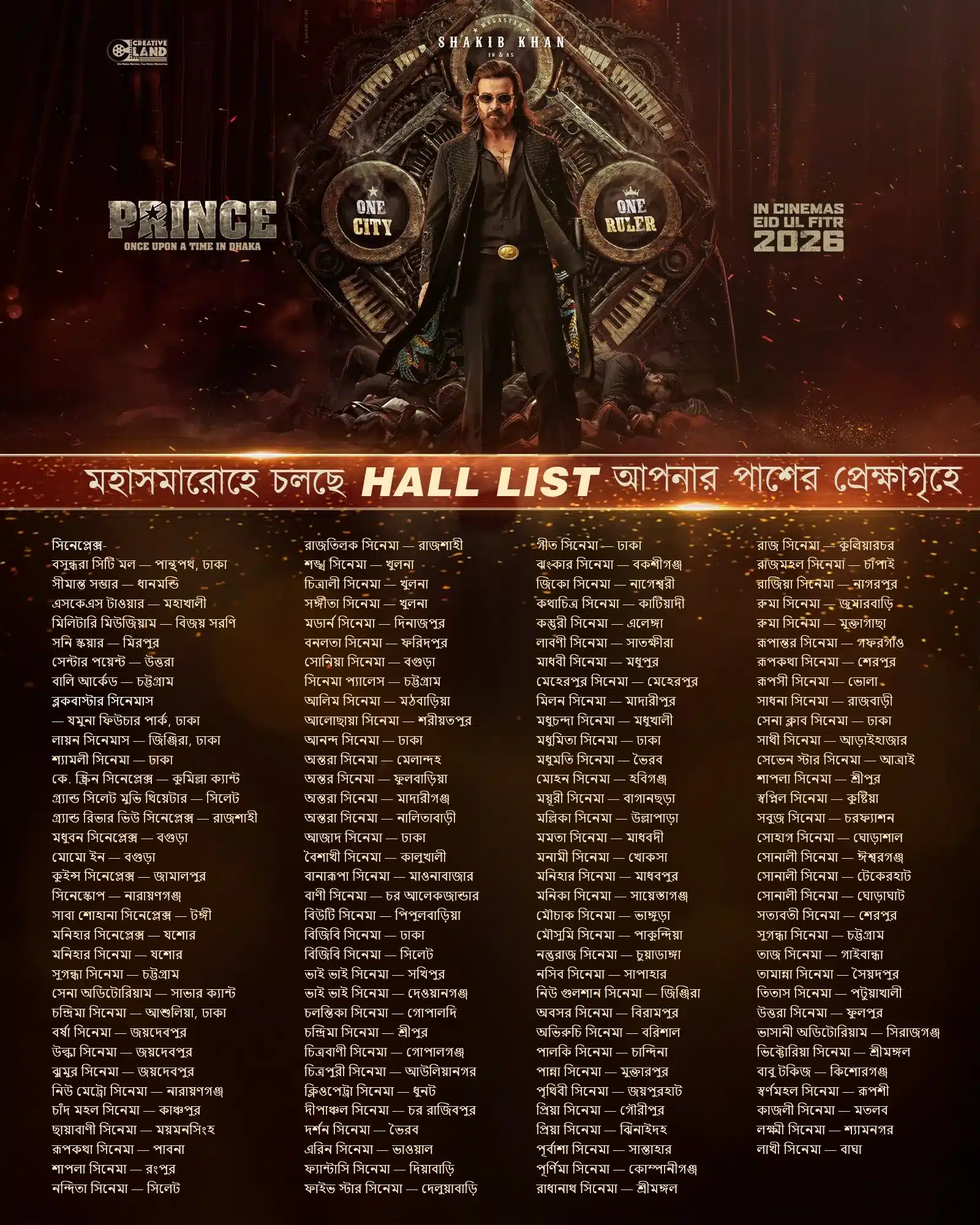 Prince Movie Full Hall List
